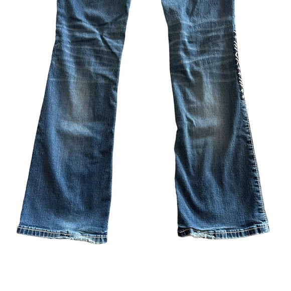 MISS Me Jeans Womens 28 Bootcut Rhinestone Embroidered Stripe Western Country - Picture 9 of 14